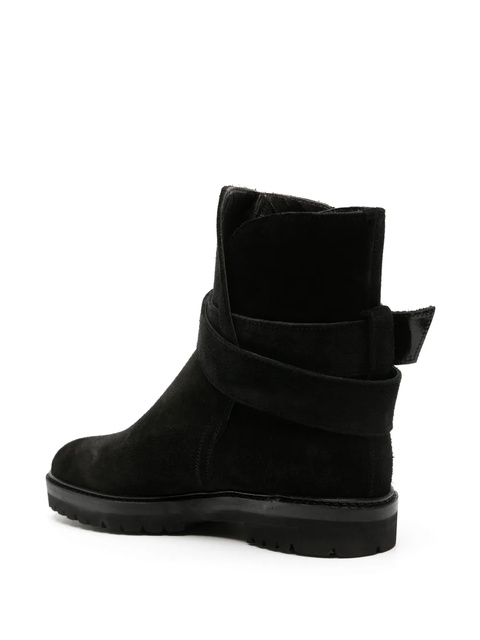 Manolo Blahnik buckle-detail suede ankle boots - Black - zdjęcie produktu nr 2