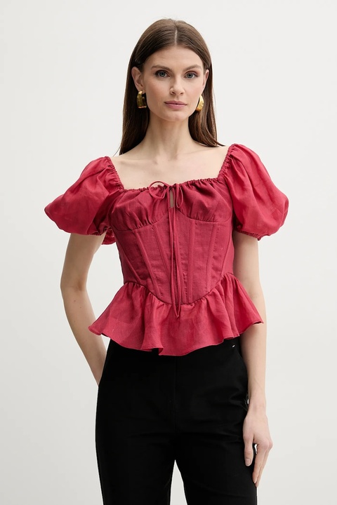 Bardot bluzka ESRA damska kolor czerwony gładka 59889TB - zdjęcie produktu nr 1