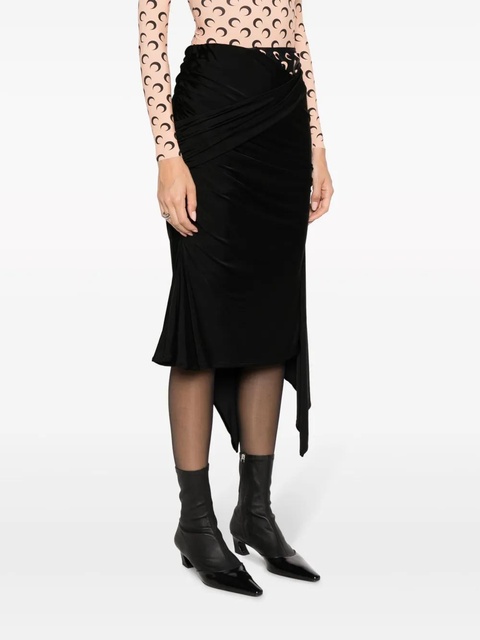 Marine Serre draped midi asymmetric skirt - Black - zdjęcie produktu nr 2