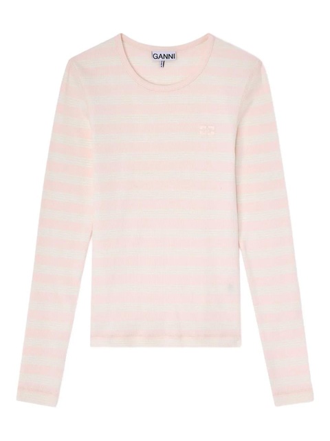 GANNI striped long-sleeved top - Pink - zdjęcie produktu nr 1