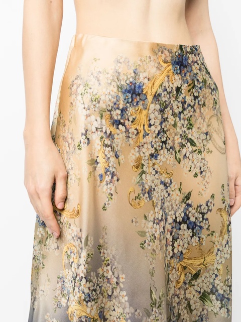 ZIMMERMANN Tama floral-print silk skirt - Orange - zdjęcie produktu nr 2
