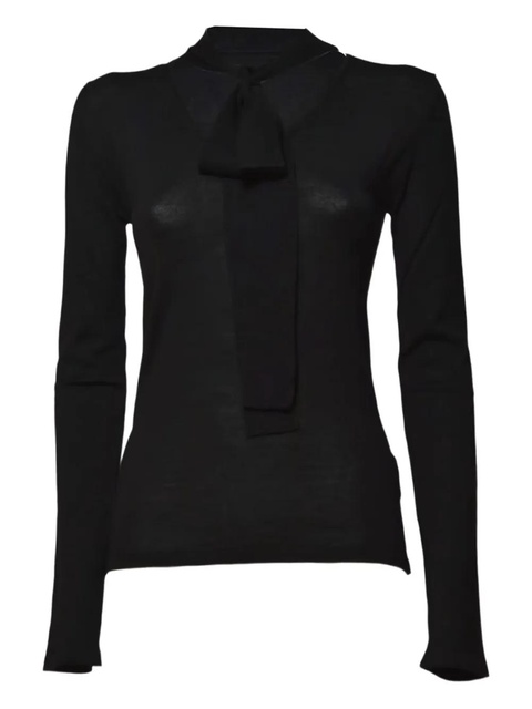 SOLOTRE tie-neck sweater - Black - zdjęcie produktu nr 1
