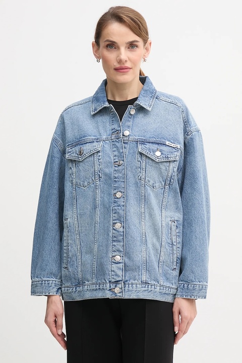 Dkny kurtka jeansowa kolor niebieski przejściowa DJ5J6201 - zdjęcie produktu nr 1