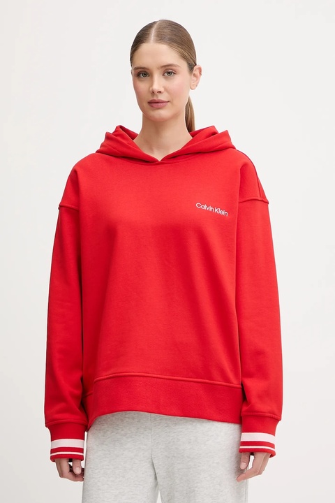 Calvin Klein Performance bluza damska kolor czerwony z kapturem gładka LVGWF5W309 - zdjęcie produktu nr 1