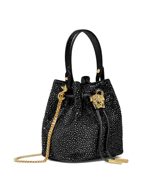 Versace La Medusa crystal-embellished mini bucket bag - Black - zdjęcie produktu nr 2