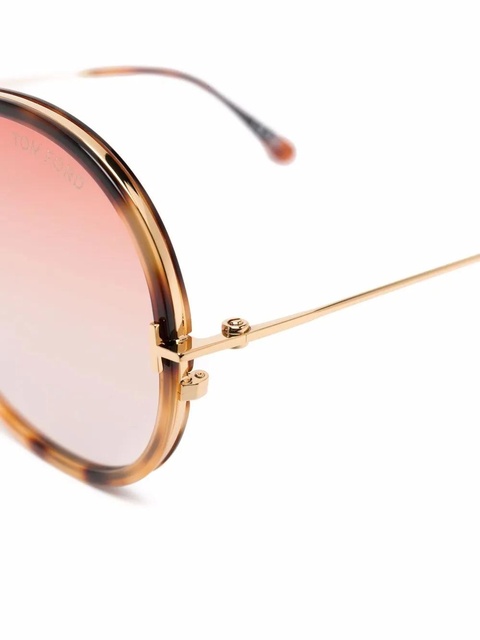 TOM FORD Eyewear round-frame tortoiseshell sunglasses - Brown - zdjęcie produktu nr 2