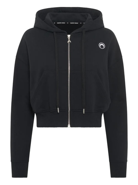 Marine Serre moon-logo zip-fastening hoodie - Black - zdjęcie produktu nr 1