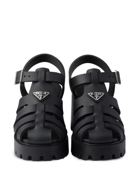 Prada 90mm metal buckle platform sandals - Black - zdjęcie produktu nr 1