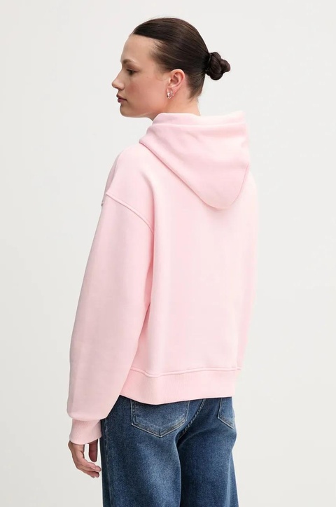 Tommy Jeans bluza bawełniana damska kolor różowy z kapturem DW0DW19414 - zdjęcie produktu nr 2