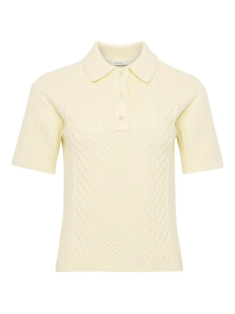 JW Anderson cable-knit polo top - Neutrals - zdjęcie produktu nr 1