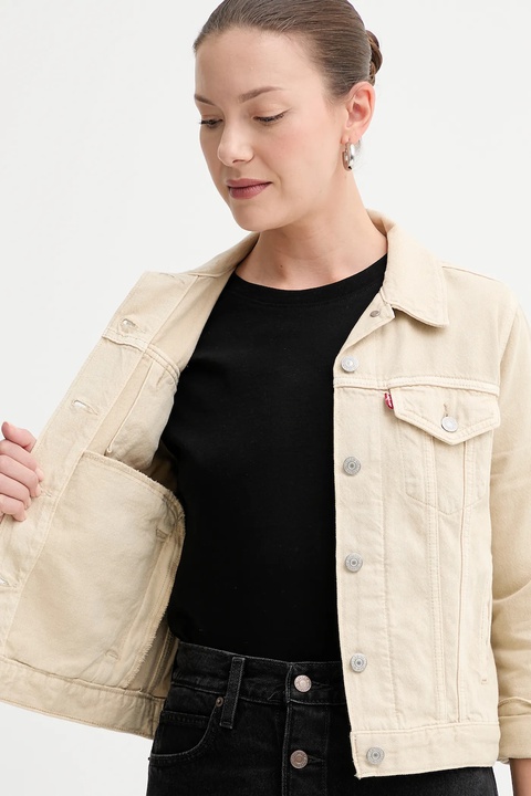 Levi's kurtka jeansowa kolor beżowy przejściowa 29945 - zdjęcie produktu nr 2