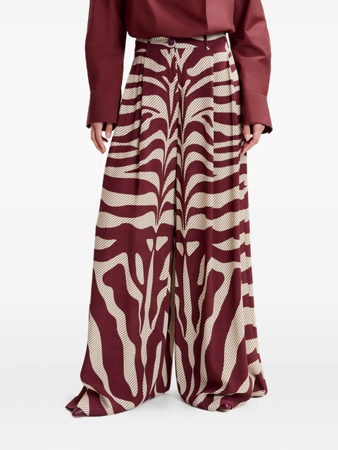 Essentiel Antwerp zebra-print pleated palazzo pants - Red - zdjęcie produktu nr 2