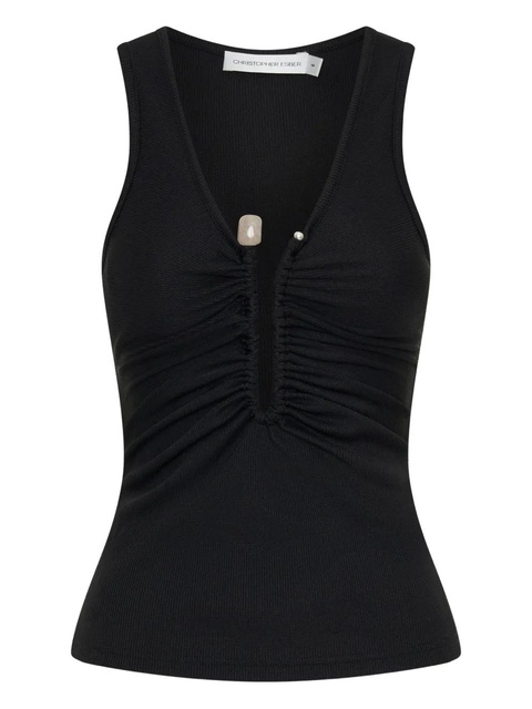 Christopher Esber Crystal Pin tank top - Black - zdjęcie produktu nr 1