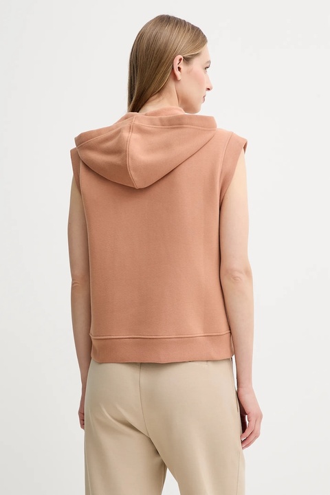 Weekend Max Mara bluza PANK damska kolor brązowy z kapturem gładka 2525926041600 - zdjęcie produktu nr 2