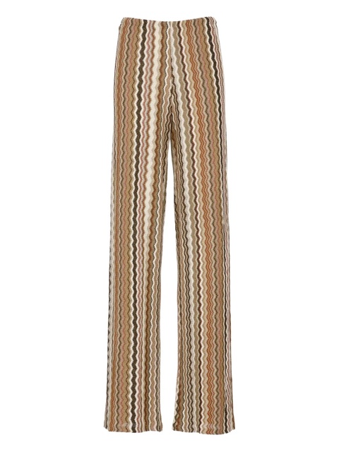 MC2 Saint Barth chevron-pattern lurex trousers - Brown - zdjęcie produktu nr 1