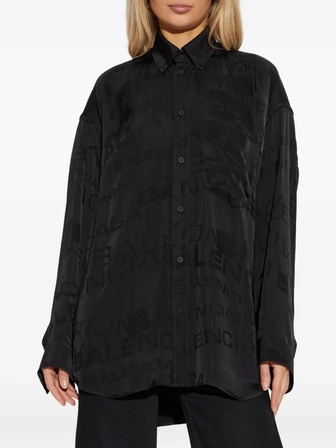 Balenciaga logo-pattern shirt - Black - zdjęcie produktu nr 2