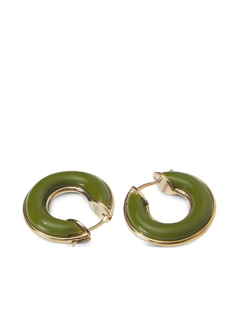 Proenza Schouler enamel mini hoop earrings - Green - zdjęcie produktu nr 1