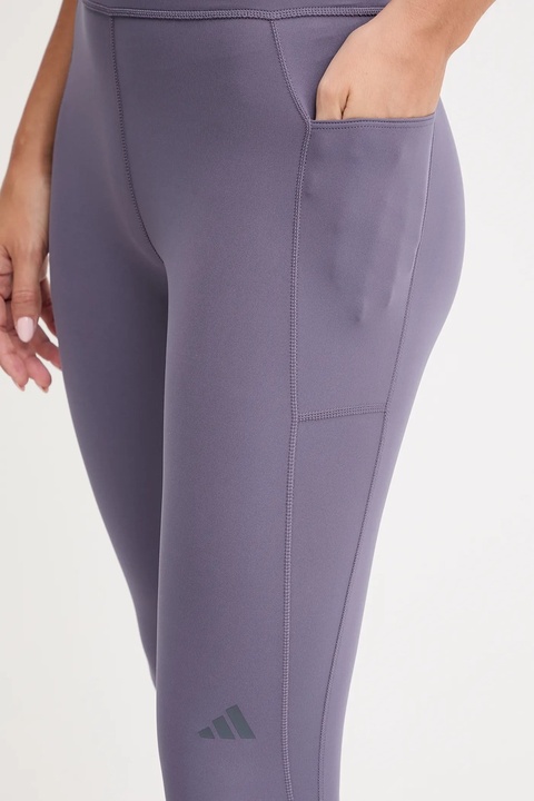 adidas Performance legginsy treningowe Own The Run damskie kolor fioletowy gładkie JV7211 - zdjęcie produktu nr 2