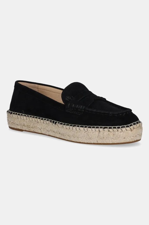 Lauren Ralph Lauren espadryle zamszowe Luize Loafer kolor czarny 802953958003 - zdjęcie produktu nr 1