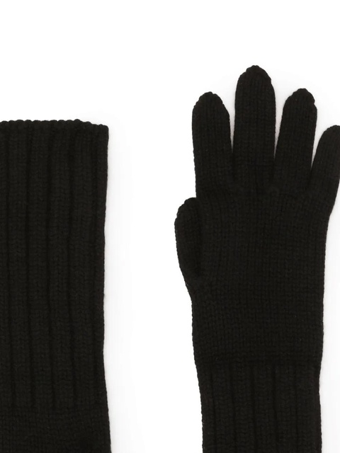 Dolce & Gabbana DNA ribbed-knit gloves - Black - zdjęcie produktu nr 2