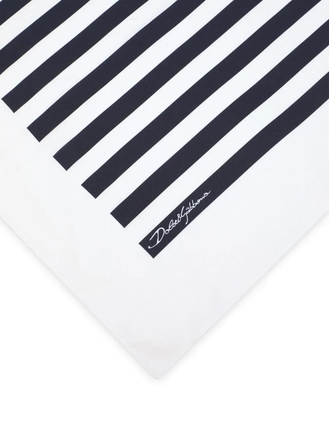 Dolce & Gabbana logo-print striped silk scarf - White - zdjęcie produktu nr 1