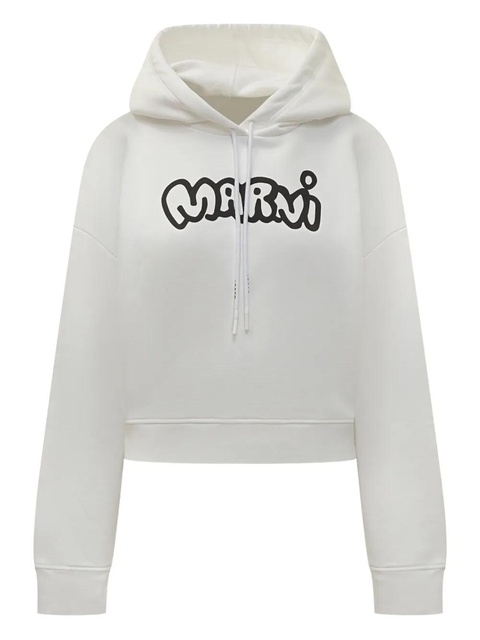 Marni logo-print hoodie - White - zdjęcie produktu nr 2