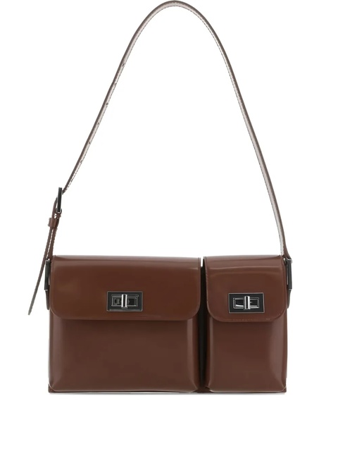 BY FAR small Billy double-pocket leather shoulder bag - Brown - zdjęcie produktu nr 1