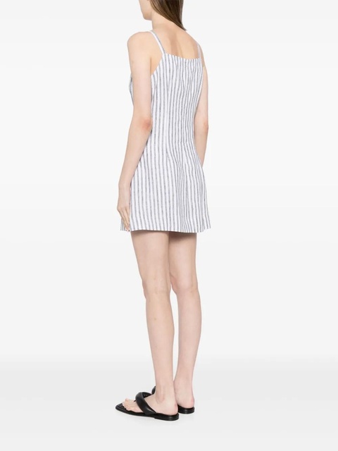 Reformation Phillipa stripe-print linen dress - White - zdjęcie produktu nr 1