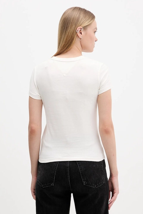Tommy Jeans t-shirt bawełniany damski kolor beżowy DW0DW21788 - zdjęcie produktu nr 1