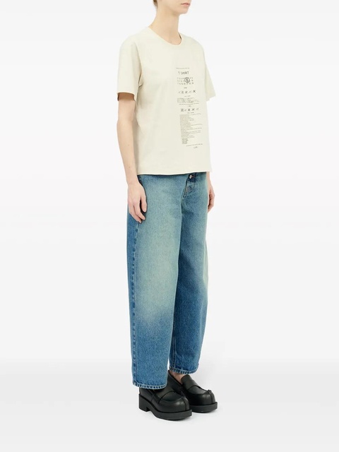 MM6 Maison Margiela Care Label-print cotton T-shirt - Neutrals - zdjęcie produktu nr 2