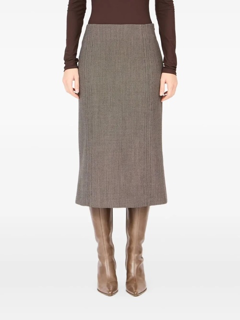 MM6 Maison Margiela rear-slit midi skirt - Brown - zdjęcie produktu nr 2