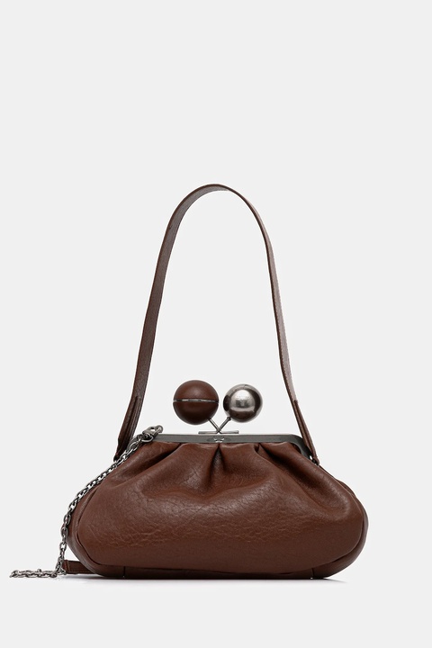 Weekend Max Mara torebka skórzana LECITO kolor brązowy 2525516075600 - zdjęcie produktu nr 1