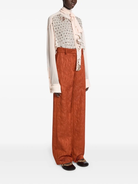 DRIES VAN NOTEN jacquard-swirl trousers - Orange - zdjęcie produktu nr 2
