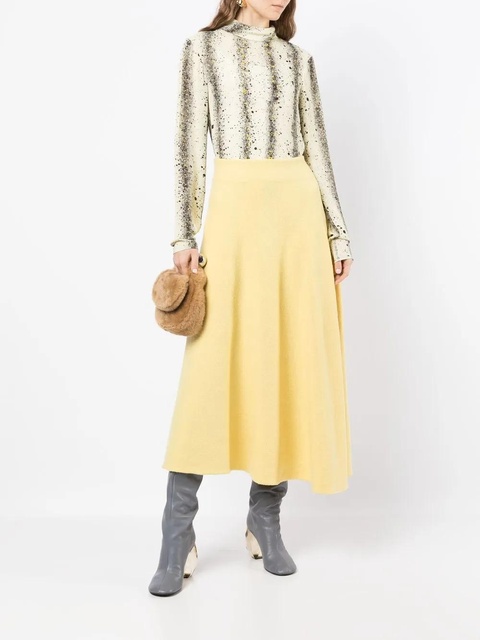 Jil Sander knitted midi A-Line skirt - Yellow - zdjęcie produktu nr 2