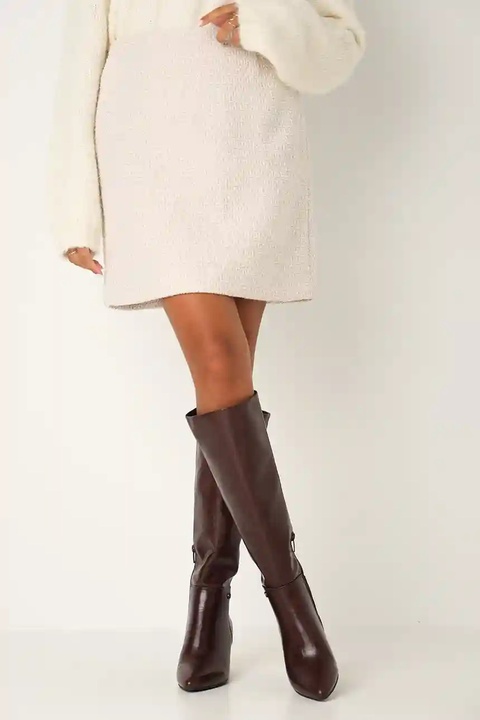 Mexx kozaki PLUCK MILA damskie kolor brązowy na słupku MI001800353W - zdjęcie produktu nr 2