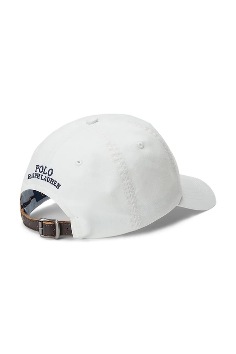 Polo Ralph Lauren czapka z daszkiem bawełniana CLS SPRT kolor biały gładka 211954881 - zdjęcie produktu nr 2