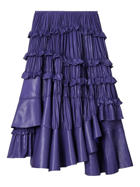 Tory Burch Liquid jersey ruffle pleated midi skirt - Blue - zdjęcie produktu nr 1