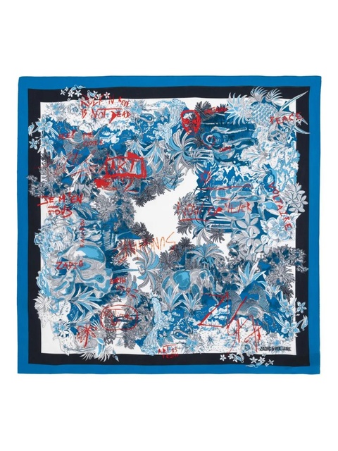 Zadig&Voltaire Blondie floral-print scarf - Blue - zdjęcie produktu nr 1