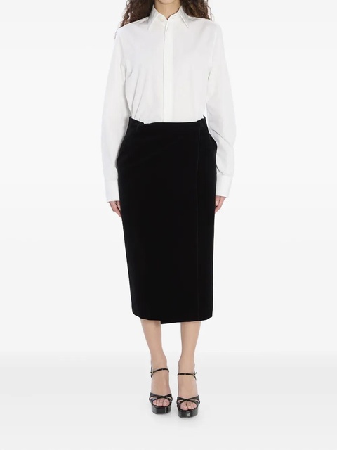 Saint Laurent velvet midi skirt - Black - zdjęcie produktu nr 2