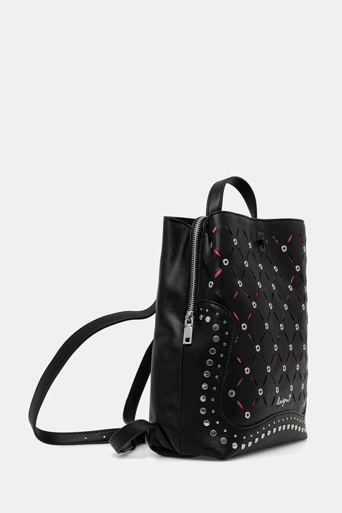 Desigual plecak YANKEE METAL PATCH S damski kolor czarny mały z aplikacją 25WAKP15 - zdjęcie produktu nr 2