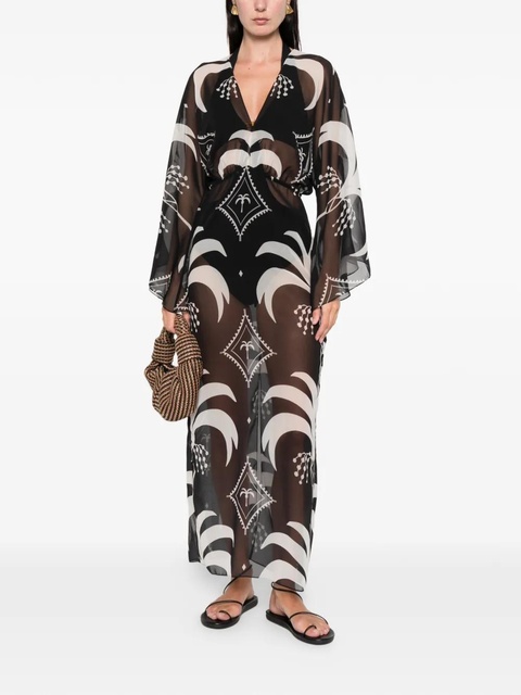 Johanna Ortiz Spiritual Healers cape-sleeve maxi dress - Black - zdjęcie produktu nr 2