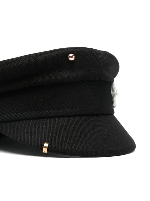 Ruslan Baginskiy rivet-detail baker boy cap - Black - zdjęcie produktu nr 2