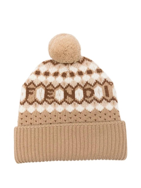 FENDI pompom nordic beanie - Neutrals - zdjęcie produktu nr 1