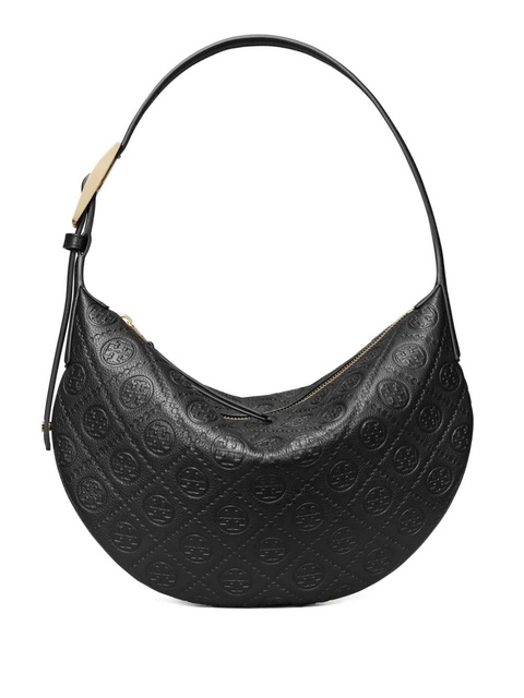 Tory Burch T Monogram balloon small pebble shoulder bag - Black - zdjęcie produktu nr 1