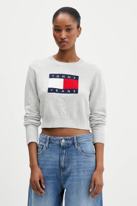 Tommy Jeans sweter damski kolor szary DW0DW21690 - zdjęcie produktu nr 1