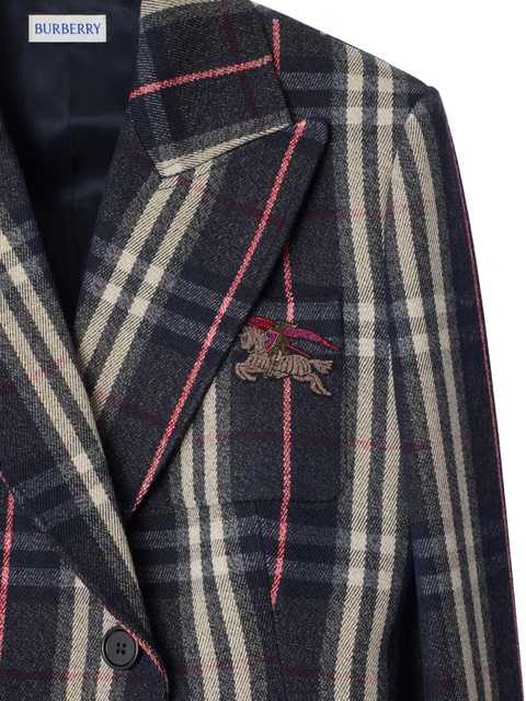 Burberry check equestrian-knight blazer - Black - zdjęcie produktu nr 1