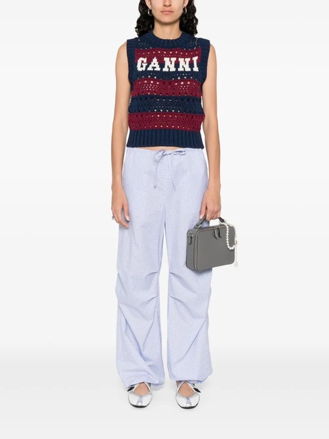 GANNI recycled cotton-blend top - Blue - zdjęcie produktu nr 2