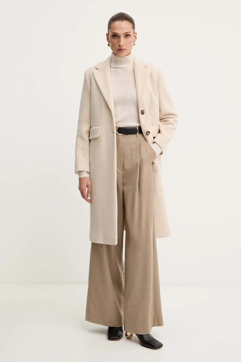 Marella płaszcz z dodatkiem wełny Emme by Marella kolor beżowy 2525016042200 - zdjęcie produktu nr 1