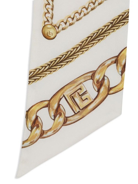 Balmain chain-print silk bandana - White - zdjęcie produktu nr 2