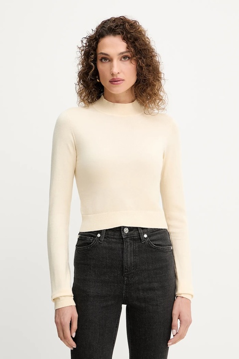 Silvian Heach sweter LOLA damski kolor beżowy z półgolfem GPA25554LU - zdjęcie produktu nr 1